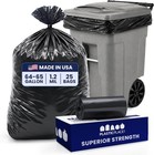 64-65 Gallon Black Trash Bags  Heavy Duty Toter Can Liners  Tear   Leak-proof 