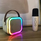 Wireless Mini Karaoke Machine Bluetooth Speaker With 2 Microphones Portable Us