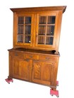 18th Cent  Walnut Pegged Step Back Cupboard