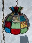 Hanging Swag Vintage Hanging Lamp 1970 s  Acrylic Panels 12  Mid Century Modern