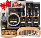 Beard Kit For Men Grooming   Care W 3 Pack Beard Oil  Wash  Balm  Comb  Brush   