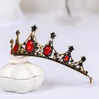Vintage Baroque Crown Ruby Red Goth Tiara Dark Goth Queen Prom Gift Black