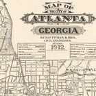 Atlanta Georgia 1912 City Map Vintage Street Cartography Historic 36x36 Wall Art