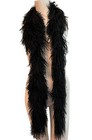 Adrienne Landau Black 100  Mongolian Lamb Soft Fur Long Scarf Designer Party