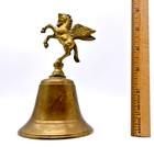 Pegasus Solid Brass Heavy Bell 6 5 Inches Tall Winged Horse Vintage