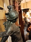 Antique French Sivered Bronze Maiden  Late Victorian Period  Art Nouveau