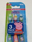 Peppa Pig Kids Toothbrushes 3 Pack Soft Brush Buddies New