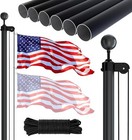 Flag Pole Kit Extra Thick Heavy Duty Aluminum Flagpole Outsides 25 Ft