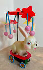 Wind Up Celluloid Rabbit W umbrella Toy Japan Works  Vintage Easter Rare 