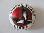 Vintage 1950 s North Coast Lines Bus Driver Service Hat Badge Pin Free Shipping