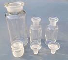 Antique Tcw Co  Apothecary Clear Glass Bottle With Ground Neck Stopper Lot Of 3