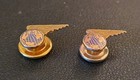 Two 10k Gold Pan Am Pan American World Airways Service Pins 1940-50s