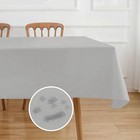  Vinyl Tablecloth With Flannel Backing For 84  X 60   rectangular  Light Grey