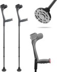 Forearm Crutches For Adults X2 Units  Open Cuff  Extra Balance With Wide Tip    
