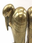 Vintage Art Deco Heavy Brass Bird Bookend Pair Pelican Crane Egret   9 75 