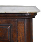 Antique Victorian Walnut Marble Top Half Commode  Burl Accents  1880s  22400