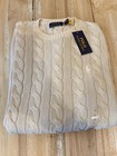 Polo Ralph Lauren Men s Cable-knit Mineral-dyed Cotton Sweater Beige Large Nwt