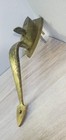 Antique Vintage Brass Door Pull W  Thumb Press And Lock Architectural Salvage