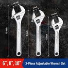 Workpro 3-piece Adjustable Wrench Set Sae   Metric Scale 6-inch  8-inch  10-inch