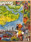 C 1980s Singapore Tourist Promotion Board Pictorial Map Poster Vintage Original