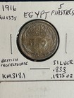 Lot Of 6 Egypt Silver Coins 10 5   2 Piastres Fineness  500    833 Circulated