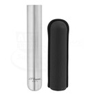 S t  Dupont Metal Base 1 Black Grained Leather   Chrome Cigar Case  183160