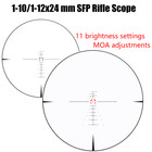 Kitop 1-10x24mm Sfp Rifle Scope W  Illuminated Moa Reticle And Mount 30mm Tube