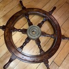 Maritime Boat Ships Captains Nautical Beach Ship 24  Wooden Steering Wheel