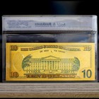 100mg 24k Gold 2009  10 Ten Dollar Bill Federal Reserve Banknote With White Coa
