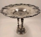Silver Plated Neoclassicfiligree Centerpiece Compote Tazza Figural Vintage