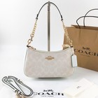 Teri 2way Shoulder Bag Signature Coated Canvas White Ca548 Outlet New