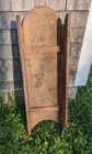 Vintage Wooden Sled Toboggan 48  Long X 15  Wide Faded Red Green Cabin Decor