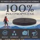 50 Yards Black Polypropylene Webbing  1-inch Wide Black Polypro Strap Webbing