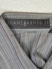 Vintage Jhane Barnes Ii Mens S Striped Cotton Shirt Hidden Button Hong Kong 80s