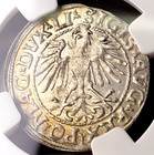 Ngc Ms 62 Lithuania   Poland 1548 Silver Half Groschen Rider   Eagle