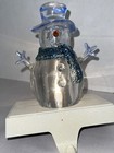 Stocking Hanger Holder Snowman Christmas Holiday Clear Acrylic On Base