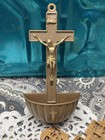Set Of 2 Religious Pieces Plastic Holy Water Font- Crucifix