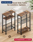 Narrow Side Table  Skinny End Table For Small Spaces With Storage  3-tier Slim W