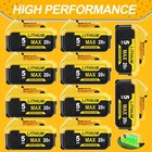 10   1pack For Dewalt 20v 20 Volt Max 5 0ah Lithium Battery Dcb206 Dcb205 Dcb204