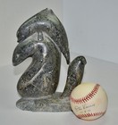 K  Davidee Whale Soapstone Carving Inuit Eskimo Canada Signed Figurine 8 5  Tall