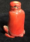 Vintage Rare Red Coral Chinese Turtle Snuff Bottle