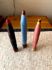 Antique   Textile Mill Wood Bobbins  Spools  Spindles - 8-3 4   Long  W   Thread
