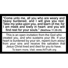 Tired Yet    Gospel Tracts   Business Card Size   Pack Of 50