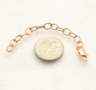 Oval Link Extender Bracelet Chain Necklace Lobster Lock Real 14k Rose Pink Gold 