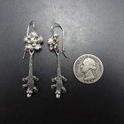 Federico Jimenez Sterling Silver Alligator Earrings With Flowers And Beads