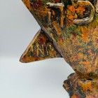 Artistic Star Menorah Hand Painted Textured Orange Green Gold Hanukkah Judaica