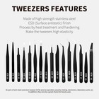 16 Pcs Precision Tweezers Set - Anti-static Stainless Steel For Craft  Jewelry 