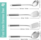 Pleafind 4-pcs Cooking Utensils Set  Stainless Steel Kitchen Utensils  Wok Utens