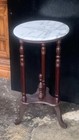 Vtg Large Wood   Marble Plant Stand End Table American French Country 14   x28   t
