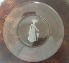 Vintage Fostoria Set Of Three Clear Glass Etched Decorative Plates